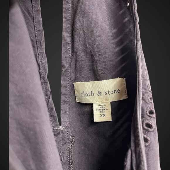 Cloth & Stone Tank Top XS Lyocell Lace Eyelet Trim - Picture 4 of 7